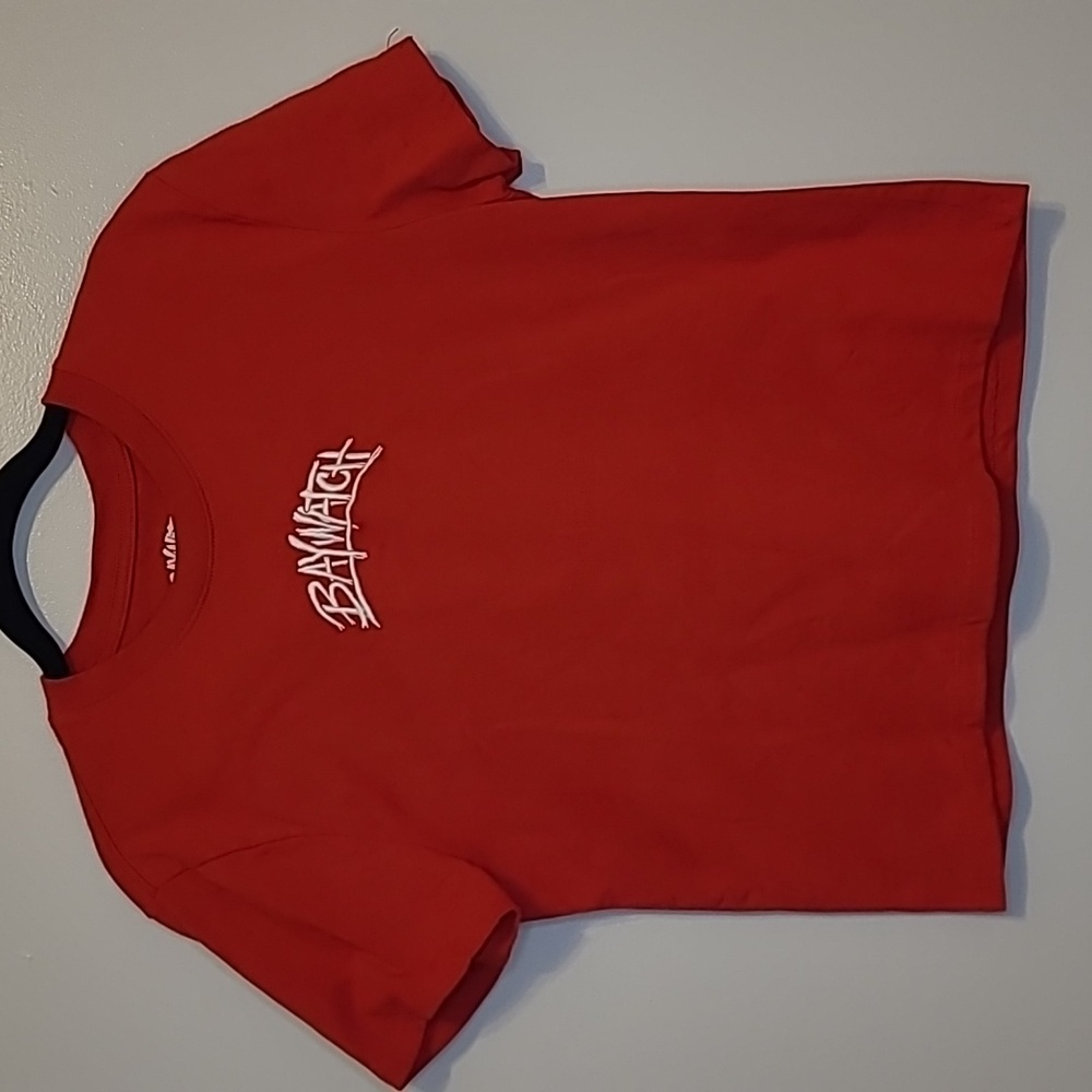 Baywatch Official Embroidered Movie Red Cotton Short Sleeve Tee Size Large Child